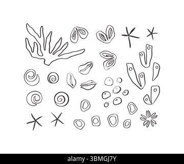 Handgezeichnete SEA LIFE-Kollektion Stock Vektor