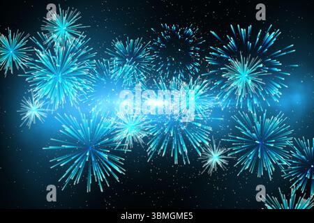 Digital generiertes helles Feuerwerk Stockfoto