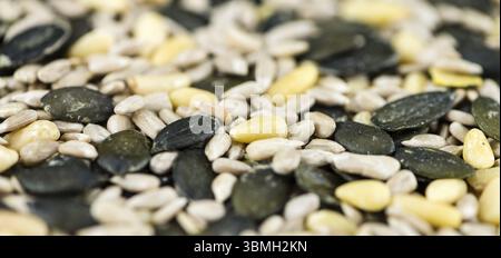 Portion gemischte Samen (Tiefenschärfe) für den Einsatz als Hintergrundbild oder als Textur Stockfoto