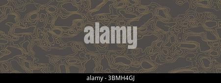 Abstraktes Liniendesign in Gold und Schwarz mit organischen Formen und Texturen Stock Vektor