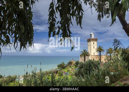 Cape Spartel Lighthouse, südlicher Eingang zur Straße von Gibraltar, Tanger, Marokko, Nordafrika, Afrika Stockfoto