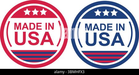 Ein Paar von „Made in USA“-Zertifizierungssiegeln Stock Vektor