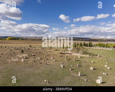 Nekropole Las Ruedas, antike Vaccea-Stadt Pintia, Padilla de Duero, Provinz Valladolid, Spanien, Europa Stockfoto