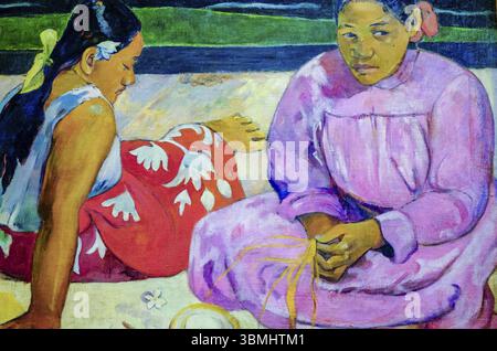 Tahitische Frauen (Frau aus Tahiti oder am Strand), Paul Gauguin, 1891 Oleo sobre lienzo, Postimpresionismo, Museo de Orsay, Paris, Frankreich, Europa Stockfoto