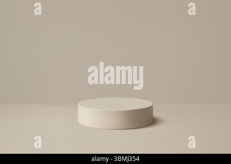Einfaches rundes Podium mit klarem, modernem Hintergrund in neutralen warmen Tönen Stock Vektor
