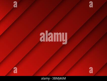 Abstrakter roter Hintergrund mit diagonalen Streifen und weichen Schatten, ideal für modernes Grafikdesign, digitale Kunst, Website-Cover, Poster und stilvolles Muster Stock Vektor