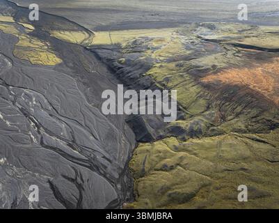 Texturen und Farben im Süden islands Stockfoto