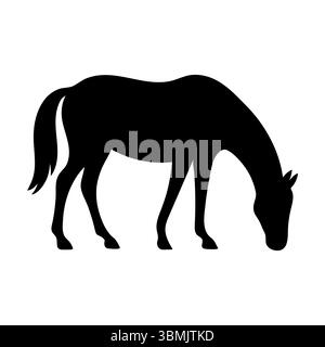 Pferd Silhouette stehend, Seitenansicht 2 Stock Vektor