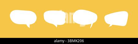 Satz von Sprechblasen für Text. Einfaches Symbol für Chat. Nachrichtenballons, Aufkleber, Chatbox für soziale Medien. Formen im Doodle-Stil. Informationen, Ideen Stock Vektor