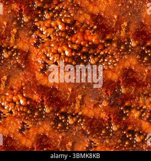 Nahtlose 4K-Fototextur für knusprige gebackene Kuchenschale. Stockfoto