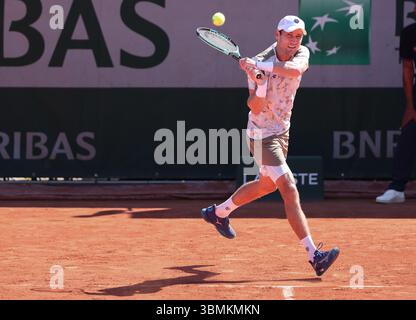 Der australische Tennisspieler Matthew Ebden spielt bei den French Open, Roland Garros, Paris, Frankreich. Stockfoto
