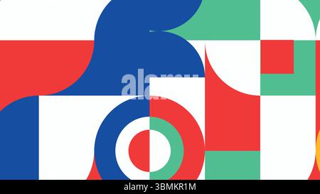 Farbenfrohe Retro-Grafik mit Kurven im Hintergrund Stock Vektor