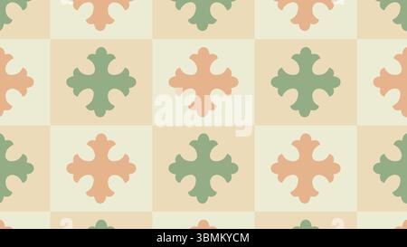 Hintergrund mit Kreuzblumen und Fliesen Stock Vektor