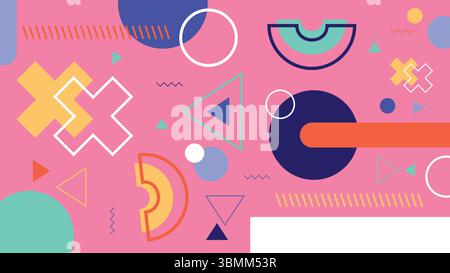 Lustiger Rosafarbener Geometrischer Abstrakter Hintergrund Stock Vektor