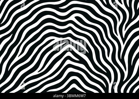 Gewelltes abstraktes Zebrastreifen-Muster, perfekt für Stoff und Hintergründe Stock Vektor