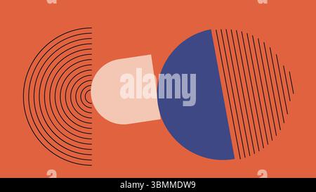 Hintergrund für geometrischen Kreis im Retro-Modus Stock Vektor