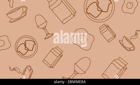 Hintergrund zum Frühstück mit Toast und Kaffee Stock Vektor