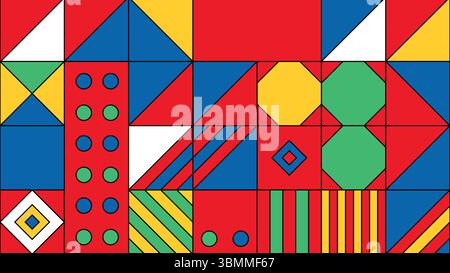 Farbenfroher Hintergrund mit geometrischen Kacheln Stock Vektor