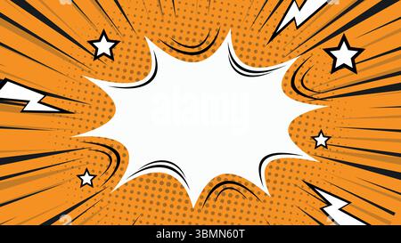 Oranger Comic-Explosionshintergrund Stock Vektor