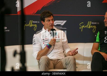 29. Juni 2025, Spielberg, Steiermark, Österreich: Toto Wolff (AUT) - Leiter des Mercedes F1-Teams während der Formel 1 MSC Cruises Austrian Grand Prix 2025, Spielberg, Österreich, vom 26. Bis 29. Juni - Runde 11 von 24 von 2025 F1-Weltmeisterschaft (Credit Image: © Alessio de Marco/ZUMA Press Wire) NUR REDAKTIONELLE VERWENDUNG! Nicht für kommerzielle ZWECKE! Stockfoto