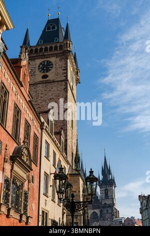 Berühmte Kirche unserer Lieben Frau vor Týn im Zentrum der Altstadt von Prag Stockfoto