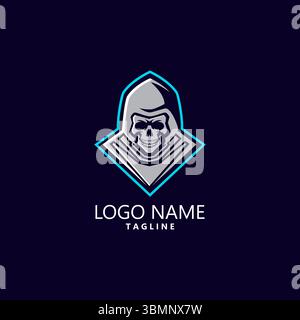 Assassin Skull Maskottchen Logo Design Vektor Stock Vektor