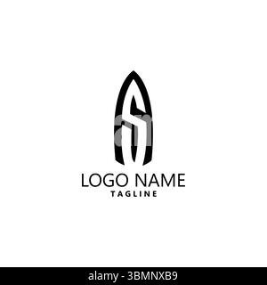 Initial ALS Monogramm-Logo-Design-Vektor Stock Vektor