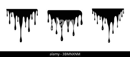 Tropfende Farbe: Schwarze Tintenspritzer, Grafikdesign-Elemente, Abstrakte Hintergründe Stock Vektor