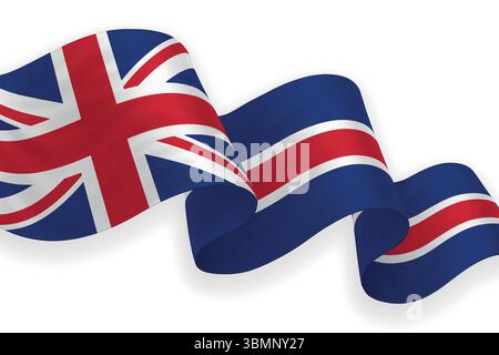 Vereinigtes Königreich schwenkende Flagge mit hellen Farben auf sauberem Hintergrund Stock Vektor