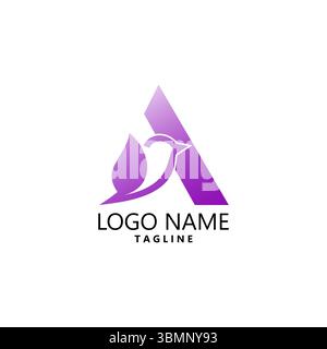 Letter A Bird Logo Design Vektor Stock Vektor