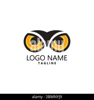 Vektor mit Eulenaugen-Logo Stock Vektor