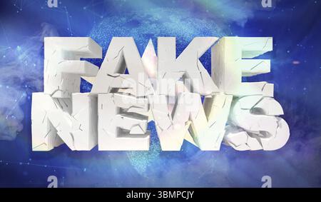 3D-Illustration des Fake-News-Konzepts mit Hintergrundflagge von Somalia Stockfoto