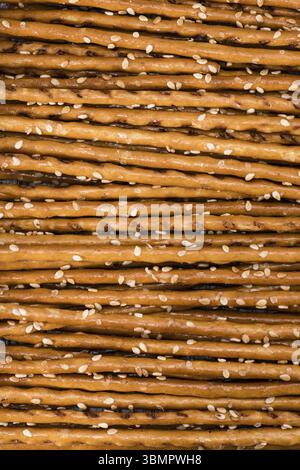 Sesame Sticks Makroaufnahme als Hintergrundbild oder als Textur Stockfoto