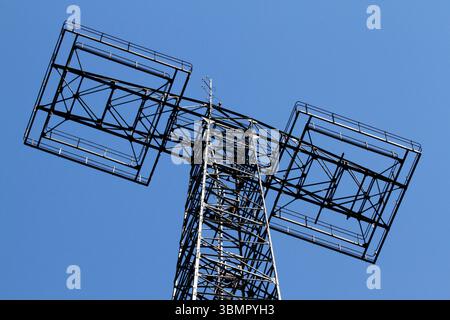 Der Great Baddow Radio Mast, Teil des britischen Frühwarnnetzes im Zweiten Weltkrieg. Gebaut im RAF Canewdon. Radar gebaut von Marconi Co Stockfoto