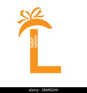 Initial Letter L Geschenklogo Design für Event, Jubiläum, Geburtstag und Party Symbol Stock Vektor