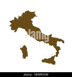 Karte von Italien, Schildersilhouette. Weltkarte Globe. Vektorillustration isoliert auf weißem Hintergrund. Europäischer Kontinent Stock Vektor