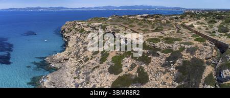 Cap Enderrocat, llucmajor, Schutzgebiet, Xarxa Natura 2000 Cap Enderrocat-Cap Blanc, Mallorca, Spanien, Europa Stockfoto