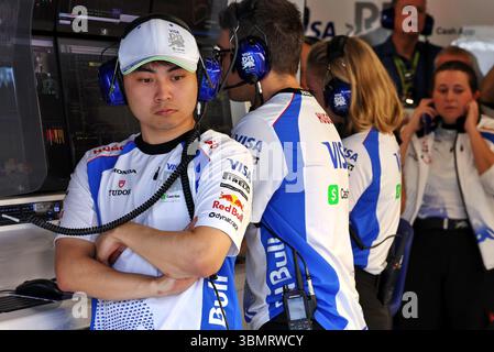 Spielberg, Österreich. Juni 2025. Ayumu Iwasa (JPN) Racing Bulls und Red Bull Racing Reserve Driver. 28.06.2025. Formel-1-Weltmeisterschaft, Rd 11, Großer Preis Von Österreich, Spielberg, Österreich, Qualifizierender Tag. Quelle: James Moy/Alamy Live News Stockfoto