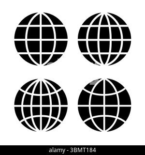 Stilisierte Globe-Symbole für globale Konnektivität und Netzwerke für alle Stock Vektor