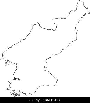 Vektorkarte Nordkoreas isoliert auf einem transparenten Hintergrund, detaillierte Karte Nordkoreas Stock Vektor
