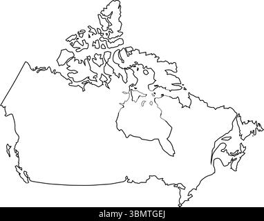 Vektorkarte Kanadas isoliert auf einem transparenten Hintergrund, detaillierte Karte Kanadas Stock Vektor