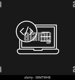 Web- und Softwareentwicklungssymbol für benutzerdefinierte Programmierung, Anwendungstechnik sowie Front-End- und Back-End-Codierungsdienste Stock Vektor