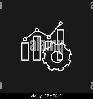 Symbol für Datenanalyse und Prozessautomatisierung für Business Intelligence, Performance Management und Workflow-Optimierung Stock Vektor