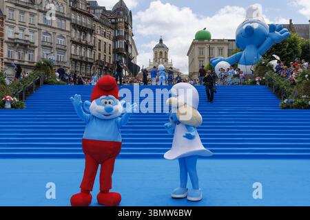 Brüssel, Belgien Juni 2025. Dieses Bild wurde während der Uraufführung des neuen Films „de Smurfen/Les Schtroumpfs“ am Samstag, den 28. Juni 2025, in Brüssel aufgenommen. BELGA FOTO NICOLAS MAETERLINCK Credit: Belga News Agency/Alamy Live News Stockfoto