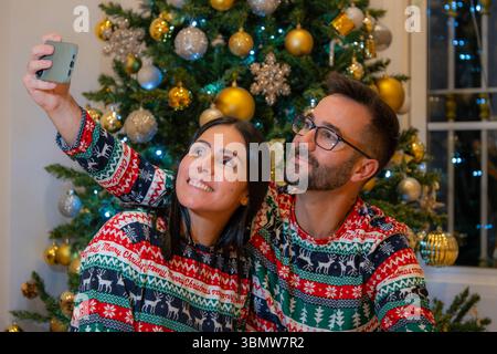 Hochzeit zu Weihnachten Stockfoto