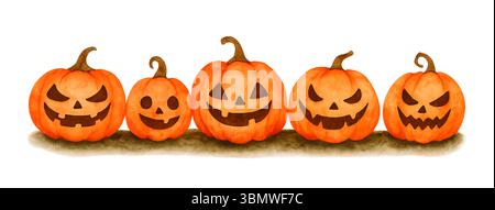 Halloween Aquarell Clipart – Niedliche Handgemalte Spooky Elements Stockfoto