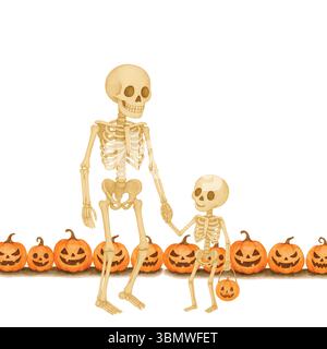 Halloween Aquarell Clipart – Niedliche Handgemalte Spooky Elements Stockfoto