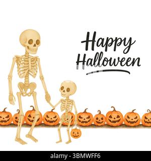 Halloween Aquarell Clipart – Niedliche Handgemalte Spooky Elements Stockfoto