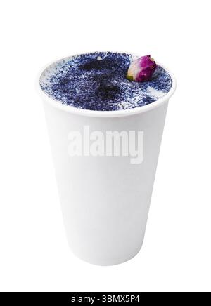 Food Stillleben, Dalgona Matcha Blue Latte, ein cremiger Schlagsahne Stockfoto