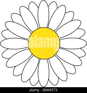 Stilisierte Gänseblümchen-Blume. Vektorbild. Stock Vektor